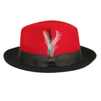 Men BENTLY Hat Australian Wool Fedora Damien Collection DM754 Red/Black