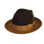 Men BENTLY Hat Australian Wool Fedora Damien Collection DM756 Brown/Camel