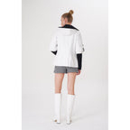 The Hudson White Leather Women Jacket
