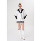 The Hudson White Leather Women Jacket