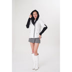 The Hudson White Leather Women Jacket