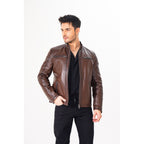 Vinci The Falcon Brown Smooth Leather Jacket