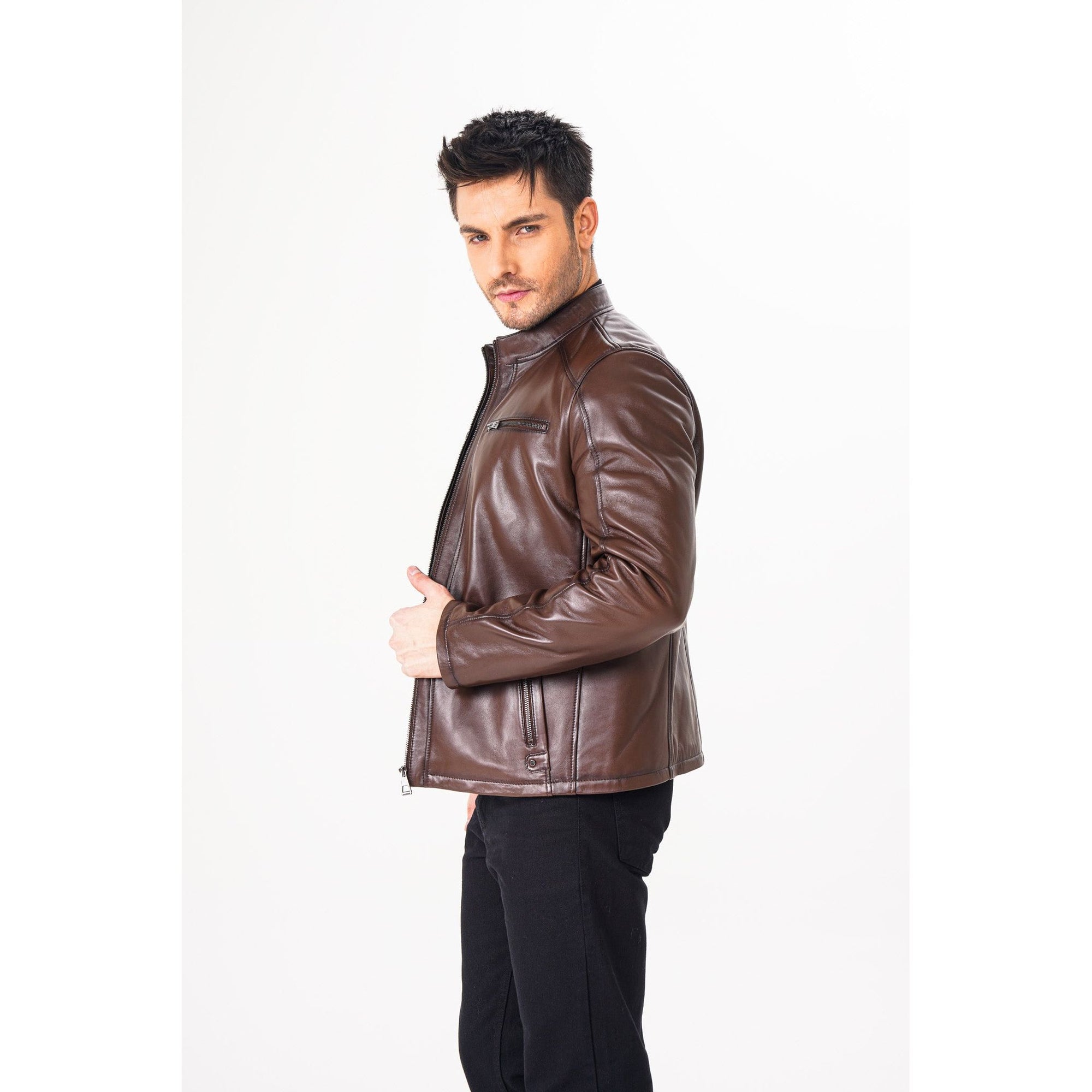 Vinci The Falcon Brown Smooth Leather Jacket
