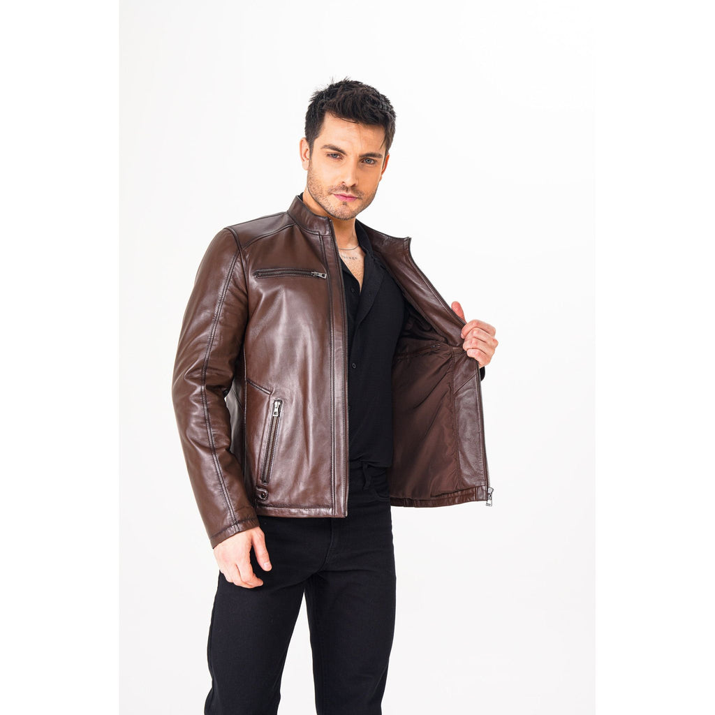 Vinci The Falcon Brown Smooth Leather Jacket
