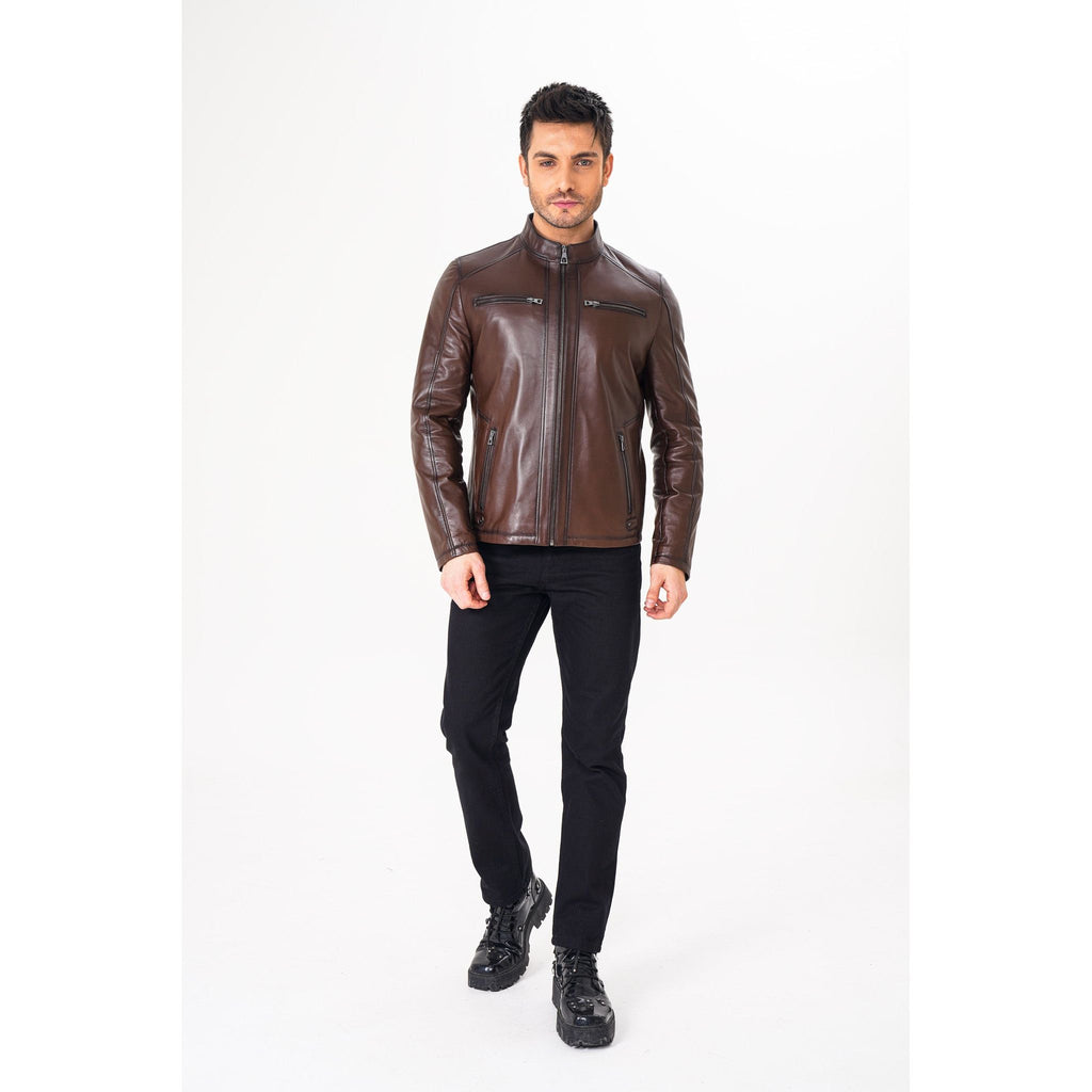 Vinci The Falcon Brown Smooth Leather Jacket