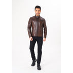 Vinci The Falcon Brown Smooth Leather Jacket