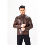 Vinci The Falcon Brown Smooth Leather Jacket