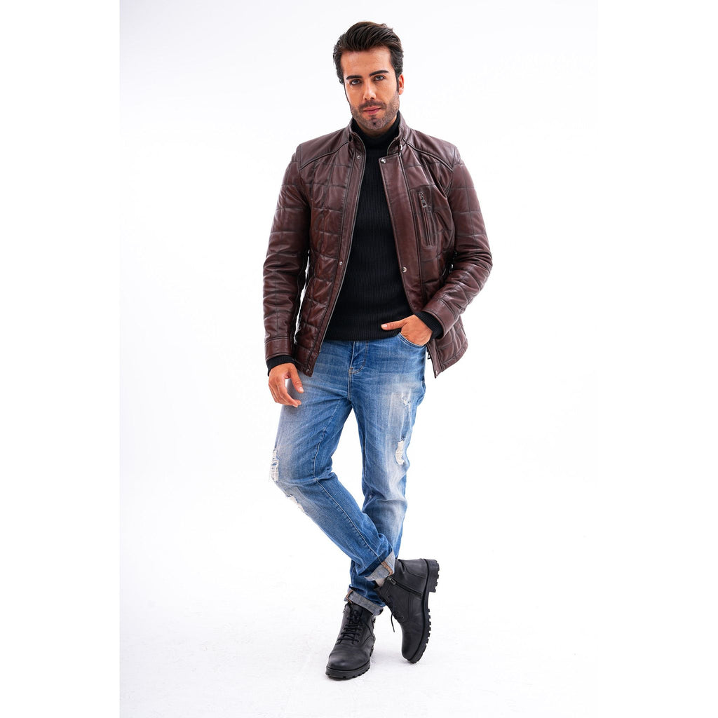 Vinci The Modena Quilted Leather Men Jacket