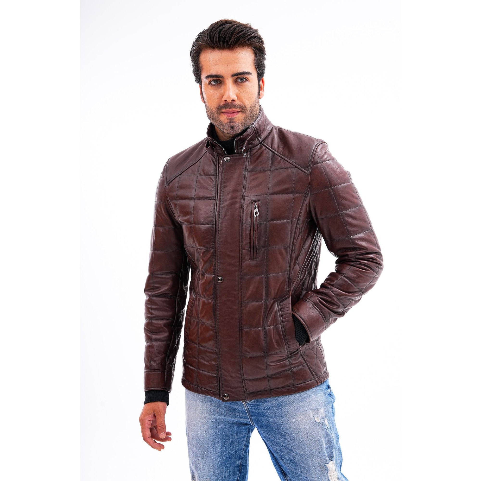Vinci The Modena Quilted Leather Men Jacket