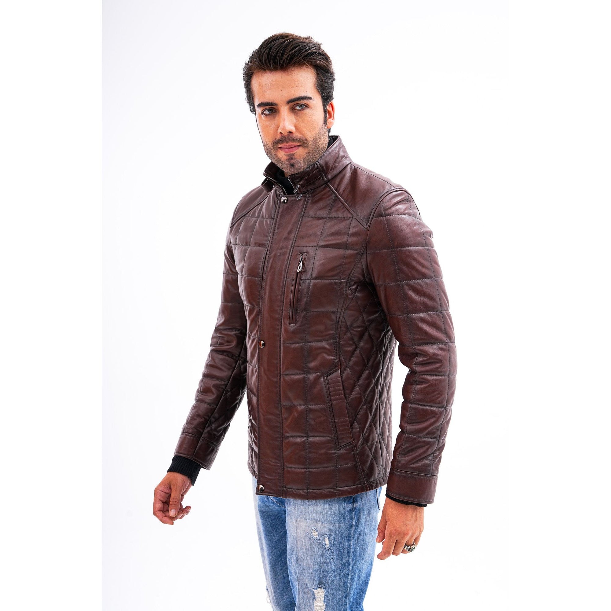 Vinci The Modena Quilted Leather Men Jacket