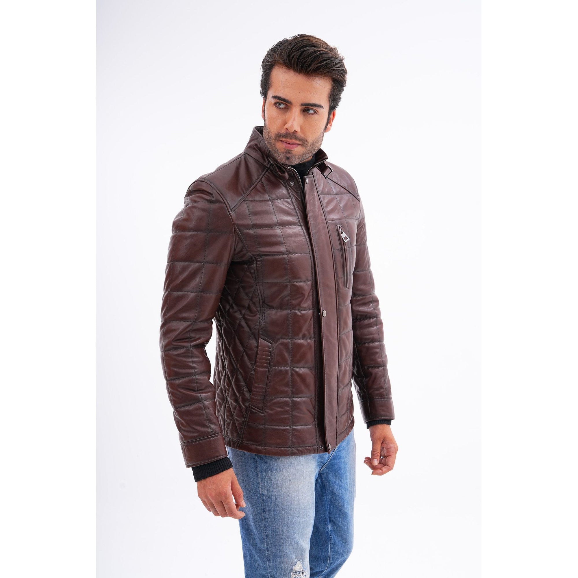 Vinci The Modena Quilted Leather Men Jacket