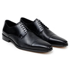 Belvedere Studio Men's Dress Shoes Alexander Deerskin Leather Black