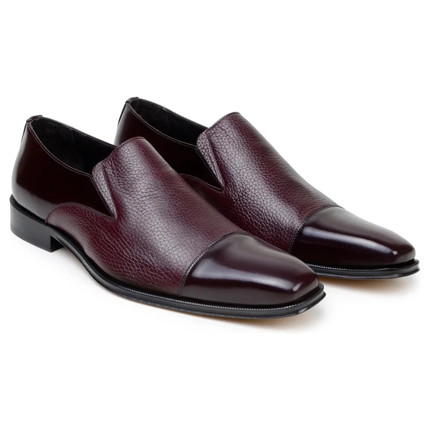 Belvedere Men's Shoes Italian Soft Deerskin ANDREO Burgundy