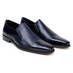 Belvedere Men's Shoes Italian Soft Deerskin ANDREO Navy