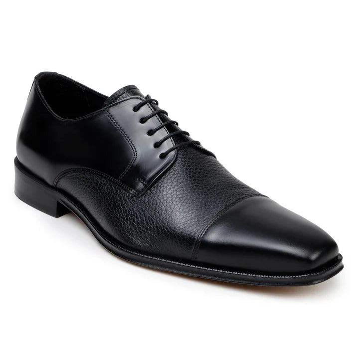 Belvedere Studio Men's Dress Shoes Alexander Deerskin Leather Black