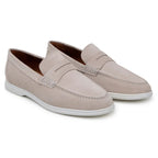 Belvedere Men's Walking Shoes Penny Loafer Niko  Sand Suede Leather