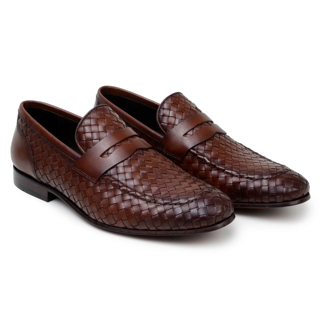 Belvedere Slip-on Penny Loafers Shoes Italian Calfskins Luca Ant.Tan