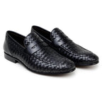 Belvedere Slip-on Penny Loafers Shoes Italian Calfskins Luca Black