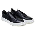 Matteo Black Belvedere Shoes Sneaker Deerskin Leather Black