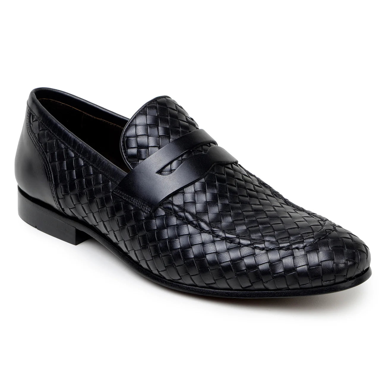 Belvedere Slip-on Penny Loafers Shoes Italian Calfskins Luca Black