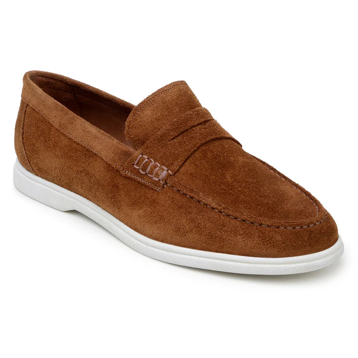 Belvedere Men's Walking Shoes Penny Loafer Niko Bourbon Suede Leather