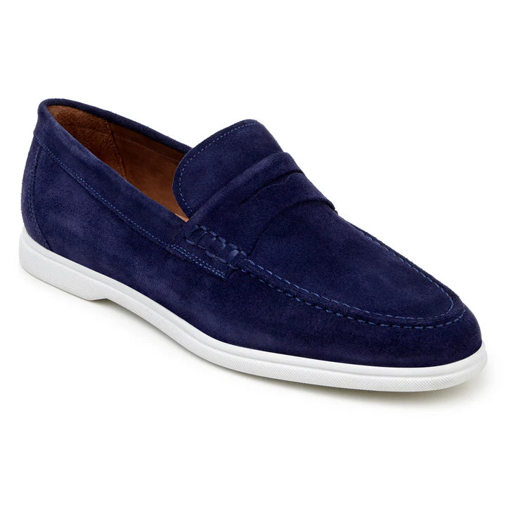 Belvedere Men's Walking Shoes Penny Loafer Niko Navy Suede Leather