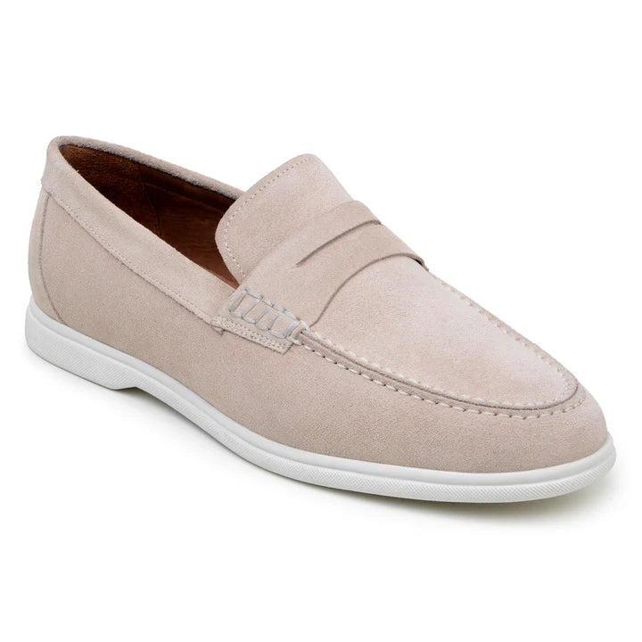 Belvedere Men's Walking Shoes Penny Loafer Niko  Sand Suede Leather