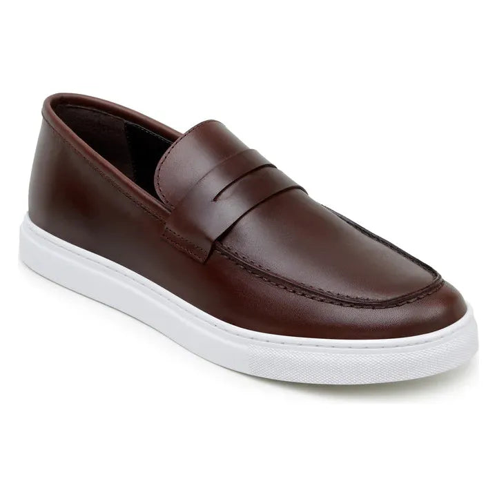 Belvedere Elliot Penny Loafer Walking Sneaker Italian Leather Brown