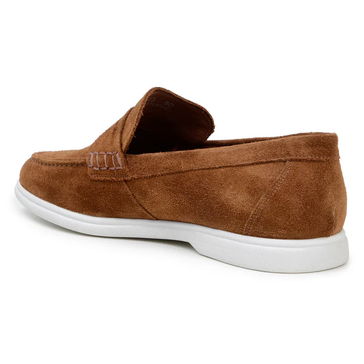 Belvedere Men's Walking Shoes Penny Loafer Niko Bourbon Suede Leather
