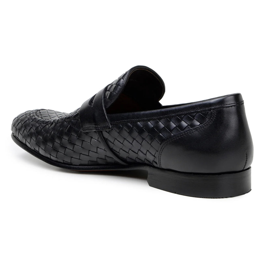Belvedere Slip-on Penny Loafers Shoes Italian Calfskins Luca Black