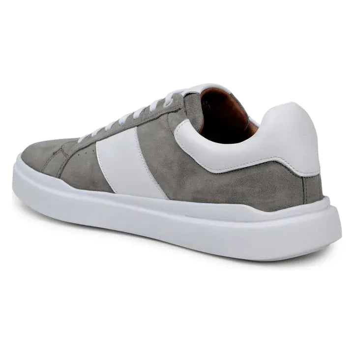 Belvedere Sneaker Suede Leather Olivier Pewter White Shoes