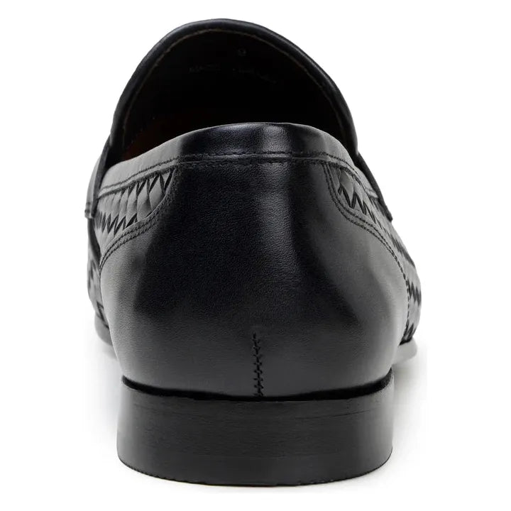 Belvedere Luca Italian Leather Penny Loafer Slip On Shoes Black