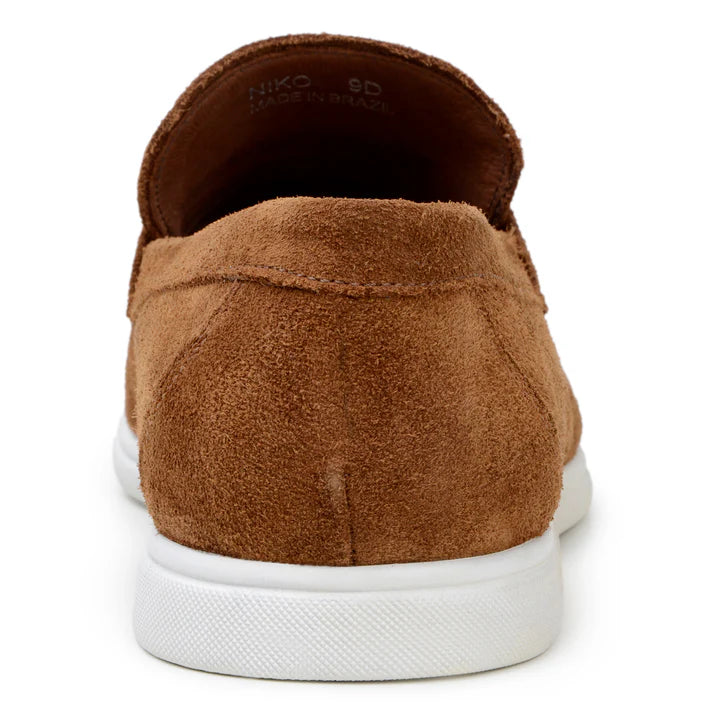 Belvedere Men's Walking Shoes Penny Loafer Niko Bourbon Suede Leather