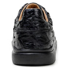 Belvedere Kingstone Genuine Pirarucu Leather Lace Up Sneakers Black Br02