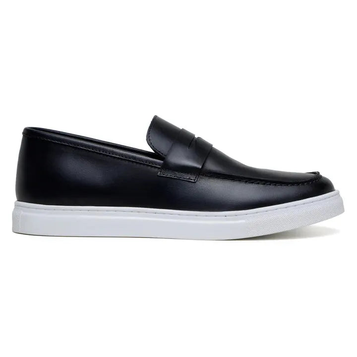 Belvedere Elliot Penny Loafer Walking Sneaker Italian Leather Black