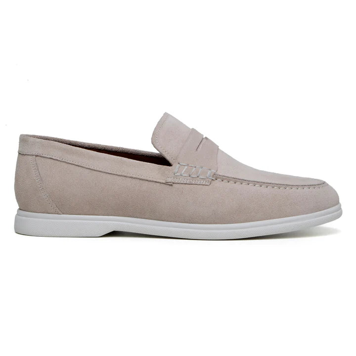 Belvedere Men's Walking Shoes Penny Loafer Niko  Sand Suede Leather