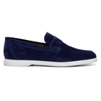 Belvedere Men's Walking Shoes Penny Loafer Niko Navy Suede Leather