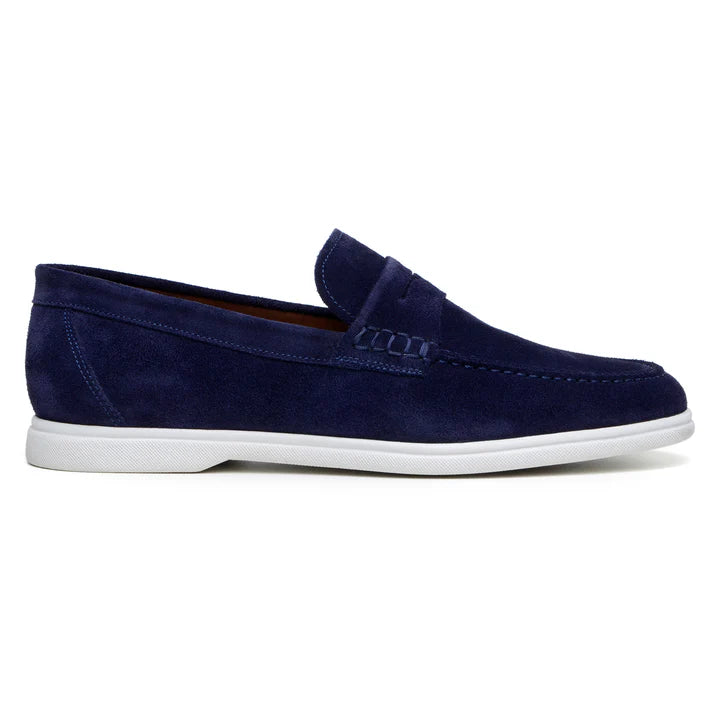 Belvedere Men's Walking Shoes Penny Loafer Niko Navy Suede Leather
