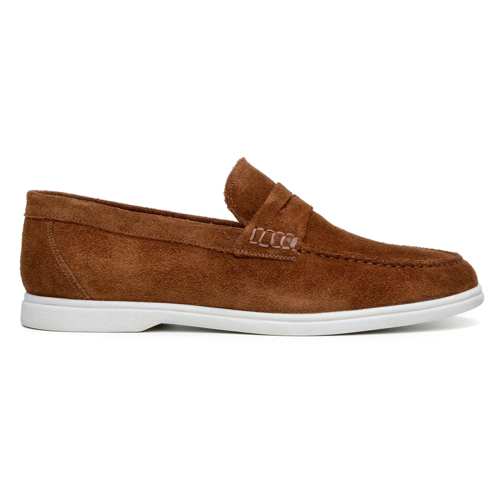 Belvedere Men's Walking Shoes Penny Loafer Niko Bourbon Suede Leather