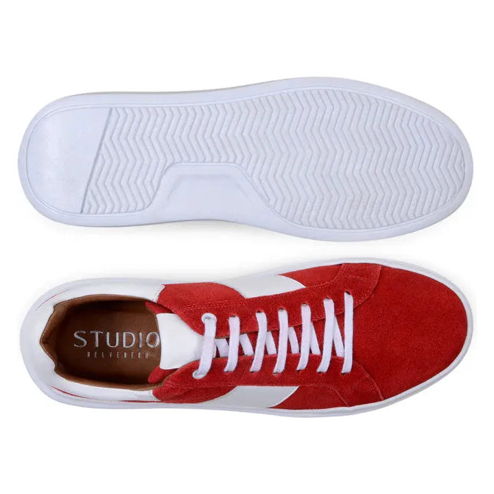 Belvedere Sneaker Suede Leather Olivier Red Shoes