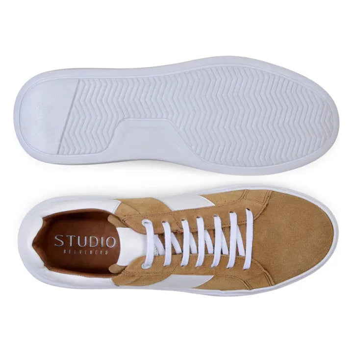 Belvedere Sneaker Suede Leather Olivier Tan/White Shoes