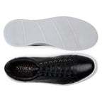 Matteo Black Belvedere Shoes Sneaker Deerskin Leather Black