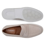 Belvedere Men's Walking Shoes Penny Loafer Niko  Sand Suede Leather