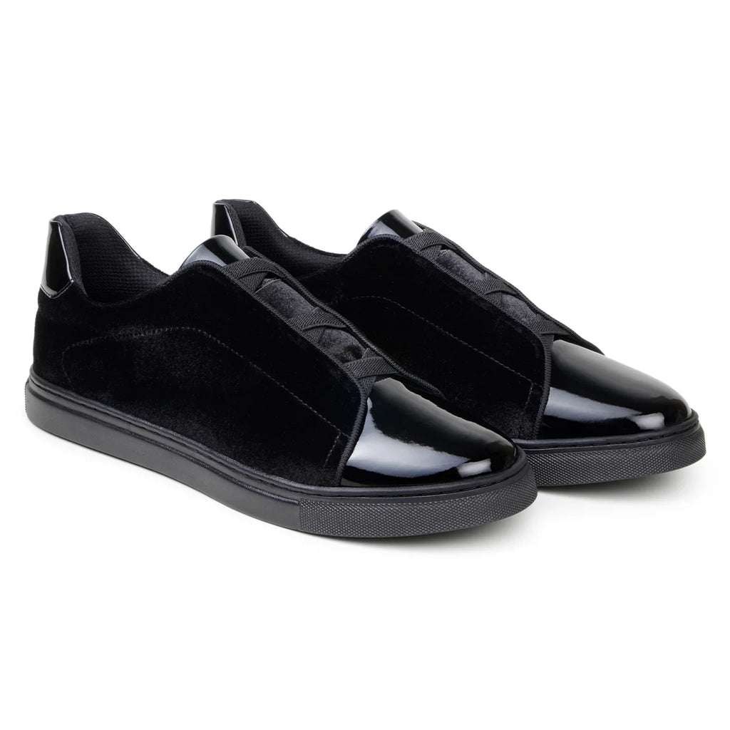 Men's Studio Belvedere SILVANO Plush Velvet Shoes Black Dressy