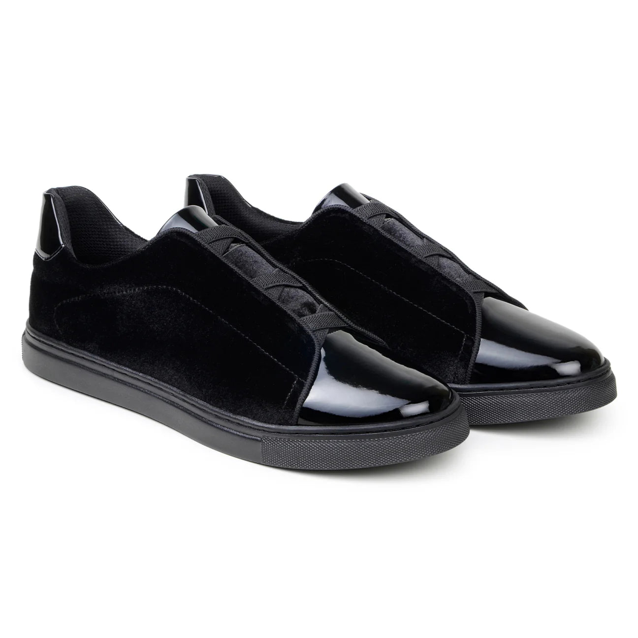 Men's Studio Belvedere SILVANO Plush Velvet Shoes Black Dressy