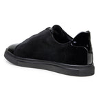 Men's Studio Belvedere SILVANO Plush Velvet Shoes Black Dressy