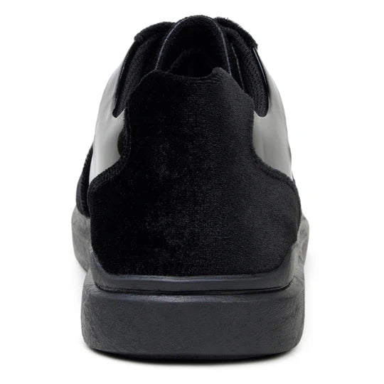 Belvedere Men's Formal Sneaker Edmound Black Velvet Patent Leather