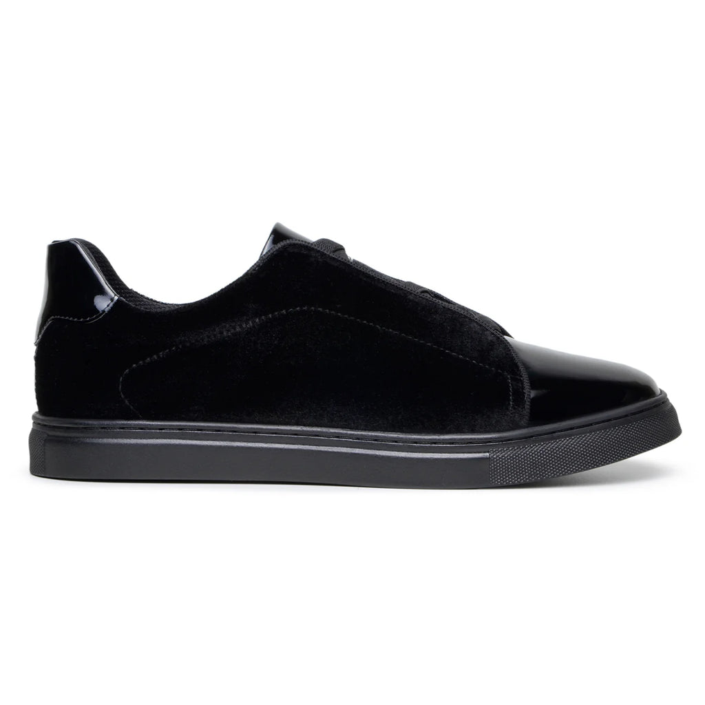 Men's Studio Belvedere SILVANO Plush Velvet Shoes Black Dressy