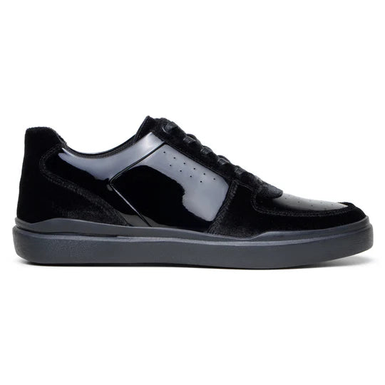 Belvedere Men's Formal Sneaker Edmound Black Velvet Patent Leather