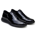 Belvedere Men's Shoes Maxim Wingtip Rich Patent Leather Black Sneaker